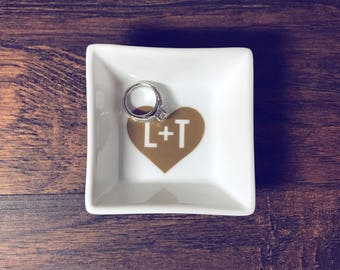 Personalized Engagement Ring Dish | Engagement Gift | Ring Holder | Engagement Gift | Engagement Ring Holder | Jewelry Dish