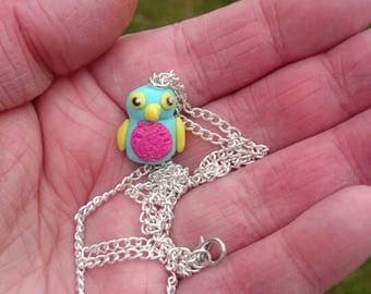 Polymer clay miniature hatchimal necklace handmade ooak inspired by the Hatchimal toy
