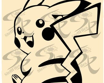 0692_PIKACHU,Vector_POKEMON,SVG,DXF, AI, png, eps, jpg, Silhouette, Download files, Digital, graphical