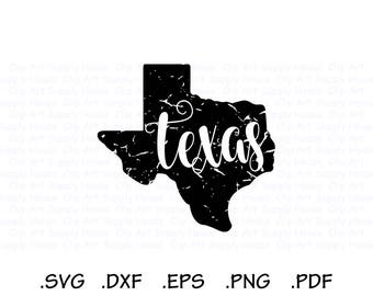 Texas State Outline State Decor Longhorns SVG Files DXF