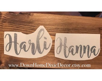 Personalized Decal-Name Decal-Custom-Decals-Cursive decal-Coffee cup decal-Tumbler decal-Name-Cursive name decal-Magnolia sky font-Vinyl