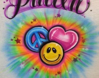 Emoji shirt, peace sign shirt, heart t shirt, Airbrush t shirt, kids shirt, emoji birthday shirt, emoji invitation, emoji party, poop emoji,