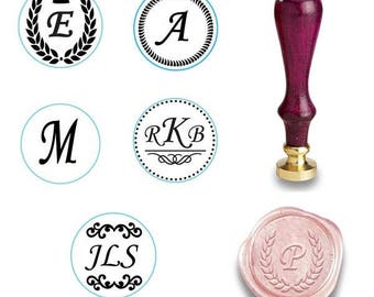 Custom Monogram Wax Seal Stamp Custom Sealing Wax Stamp Kit Initial Wax Seal Custom Initial Date Wedding Invitation Personalized Wax Stamp