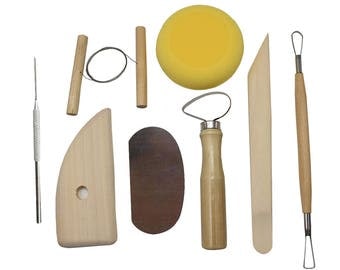 8Pcs Multifunction Wood and Steel Pottery Tool Set Ceramic Modeling Kit(CTJZ21-CLAYTOOL-8PCS)