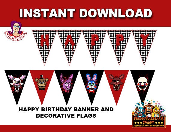 FNAF Party kit Printable / 5 Nights at Freddys Party