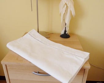 Antique Linen Bolster Cover, 70x16.5 Inches (32 Ins Around) Large Ladderwork, Lovely Condition, Circa 1910