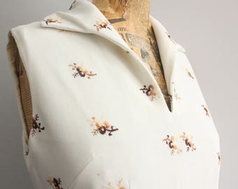 Vtg 60's White Embroidered Maxi Dress