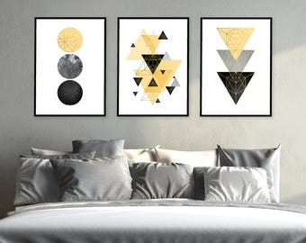 trending prints scandinavian wall printable etsy yellow print poster