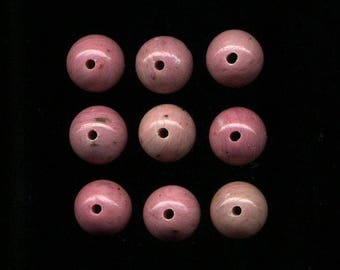 Rhodonite (602) 9 x 8 mm, faceted beads