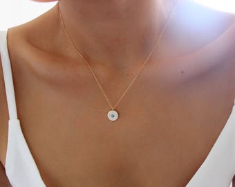 Evil Eye Necklace, Protection Necklace, Gold Evil Eye Necklace, Hamsa Necklace, Custom Necklace, Gold Evil Eye Necklace, Gold Hamsa Necklace