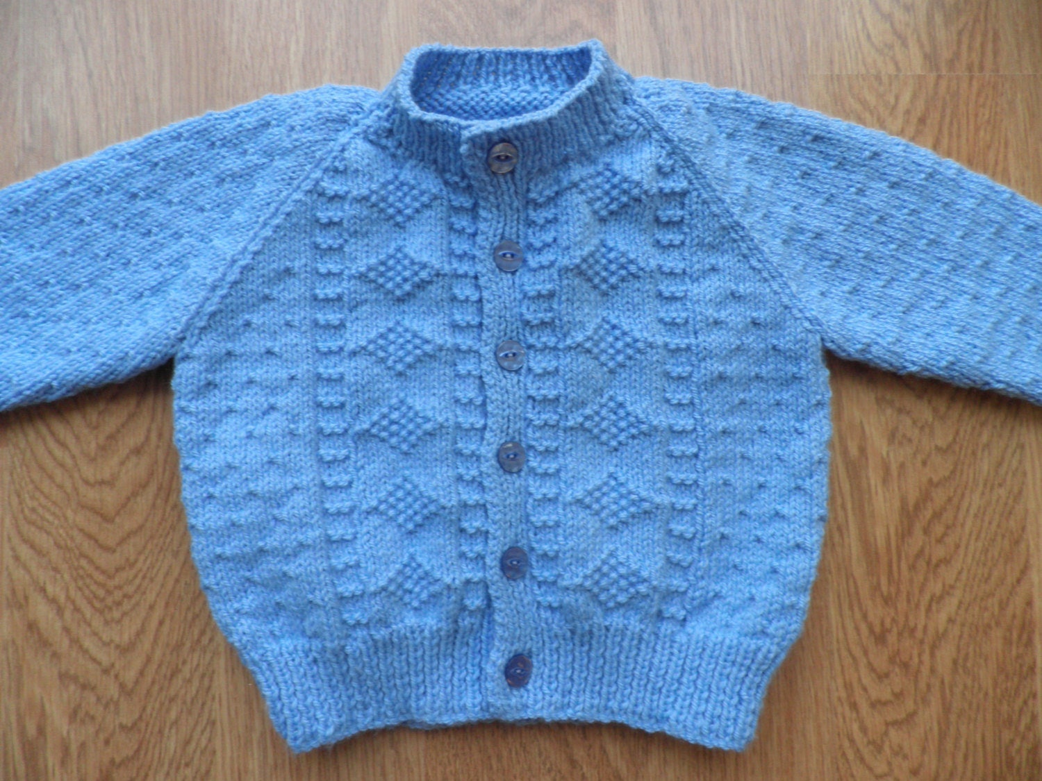 Boy's sweater handknitted cardigan blue cardigan age 1