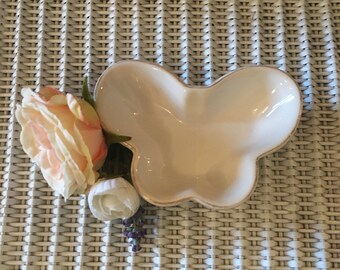 White Ceramic Butterfly Shaped Bowl