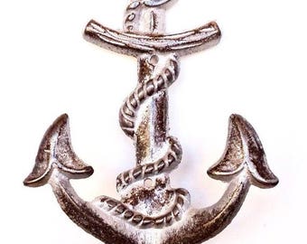 ON SALE Silver Anchor Hook - Towel Hooks - Beach House Decor - Bathroom Hooks - Nautical Nursery Decor - Coat Hooks - Coastal Decor - Anchor
