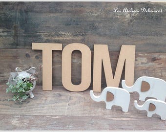 Name height 20 cm 6mm thick wood letter