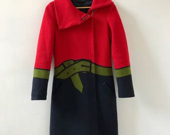 Cappotto Roberta di Camerino con motivo a trompe d'oeil