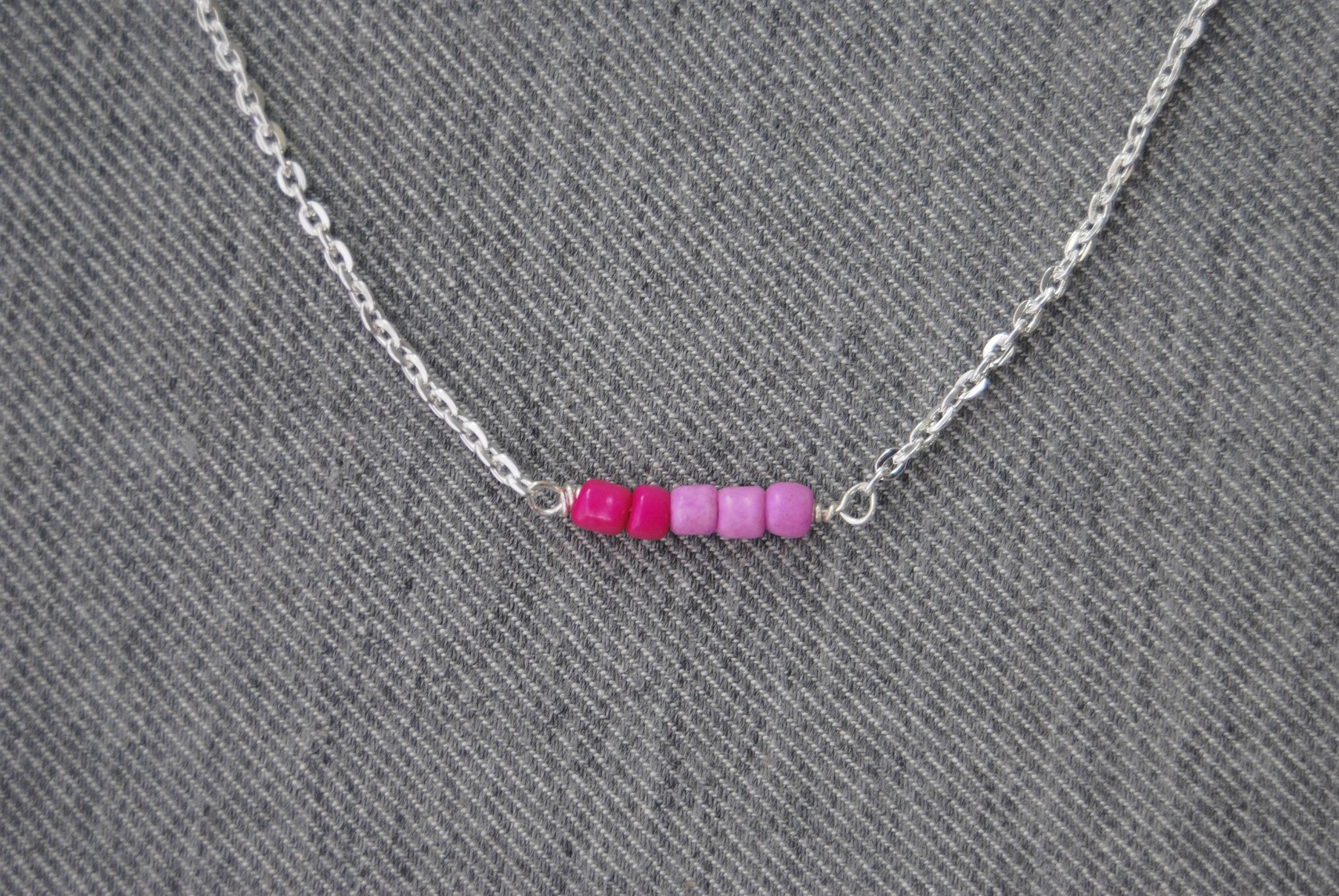 Custom Bead Bar Necklace/Silver Fill or 18k Gold Fill