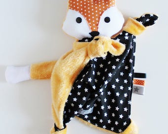 Fox body flat knotted minkee and cotton plush toy. To order.