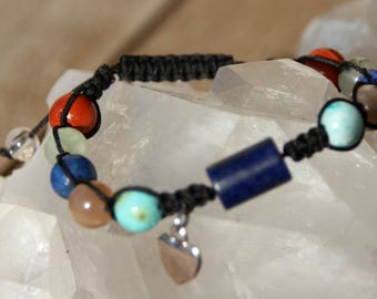 shamballa bracelet with charm and multi beads