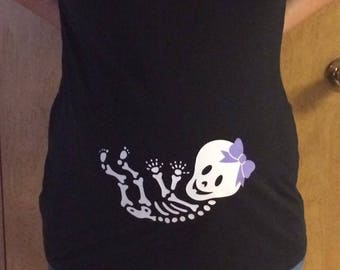 Skeleton Baby shirt, expecting moms shirt, Pregnant on halloween