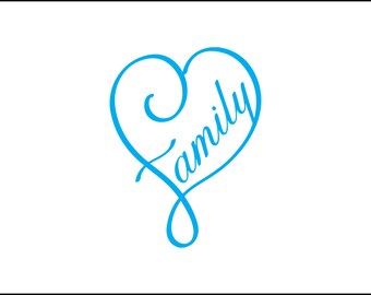 Family heart digital download, heart infinity svg, dxf, eps, ai, png, instant download, one family, home decor design, love family, forever