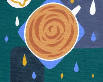 Original Acrylic Painting- Storm in a teacup- 5 x 7 inches
