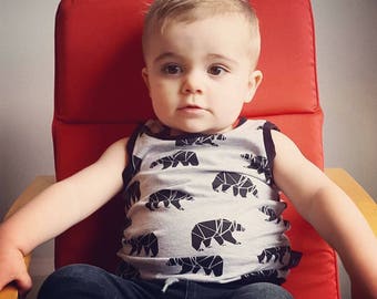 BALANCE-to-ship Camisole (tank top), for baby and child, * geometric bear