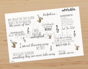 Hamilton Quotes Large Glossy Stickers / SQ216