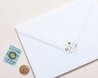 Custom Wedding Stickers - Initial Wedding Stickers - Personalised foiled Labels - Custom Wedding Envelope Seals - Personalized Stickers