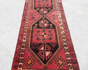 Runner Rugs Vintage Runner Rug Oushak Runner Turkish Runner Rug Turkish Runners Rug Runners Home living Rugs Floor Rugs 39"×114"