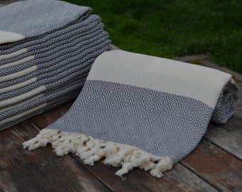 Gray Cotton Peshtemal,Turkish Towel,Organic Towel,Peshtemal,Beach Peshtemal,Hammam Towel,Shower Towel,Soft Turkish Peshtemal,40"x70"