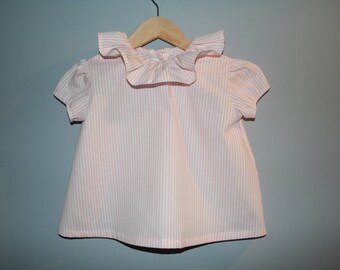 Baby girl short sleeve frill collar blouse