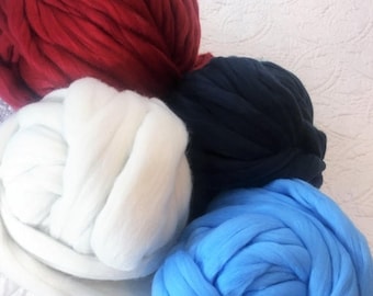 Super chunky yarn,Super bulky Merino, Extreme arm knitting yarn for blanket, Chunky wool, thick wool, giant knit DIY Knitting Yarn