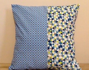Cushion cover 40 x 40, cotton, shades of blue