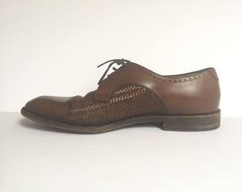 Vintage Mens Ferragamos / Size 9 Handmade Italian Leather Shoes