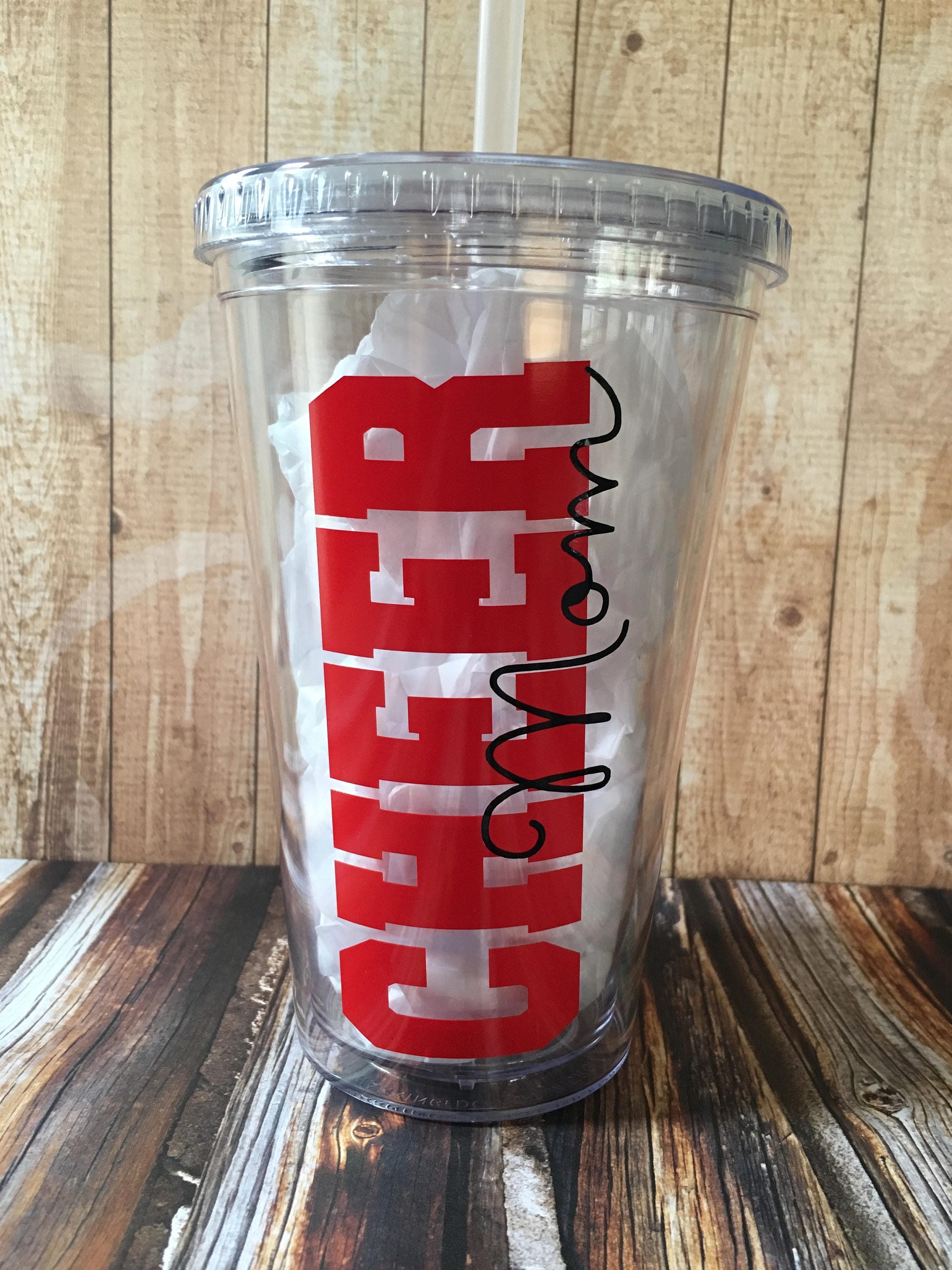 Cheer Mom Tumbler Personalized Cheerleader Tumbler