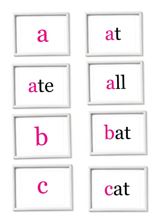 Printable Alphabet Flashcards. Abcs. Beginner phonics.Doman:
