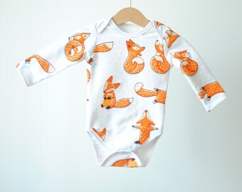 Fox baby onesie, baby bodysuit, baby onepiece, short sleeve onesie