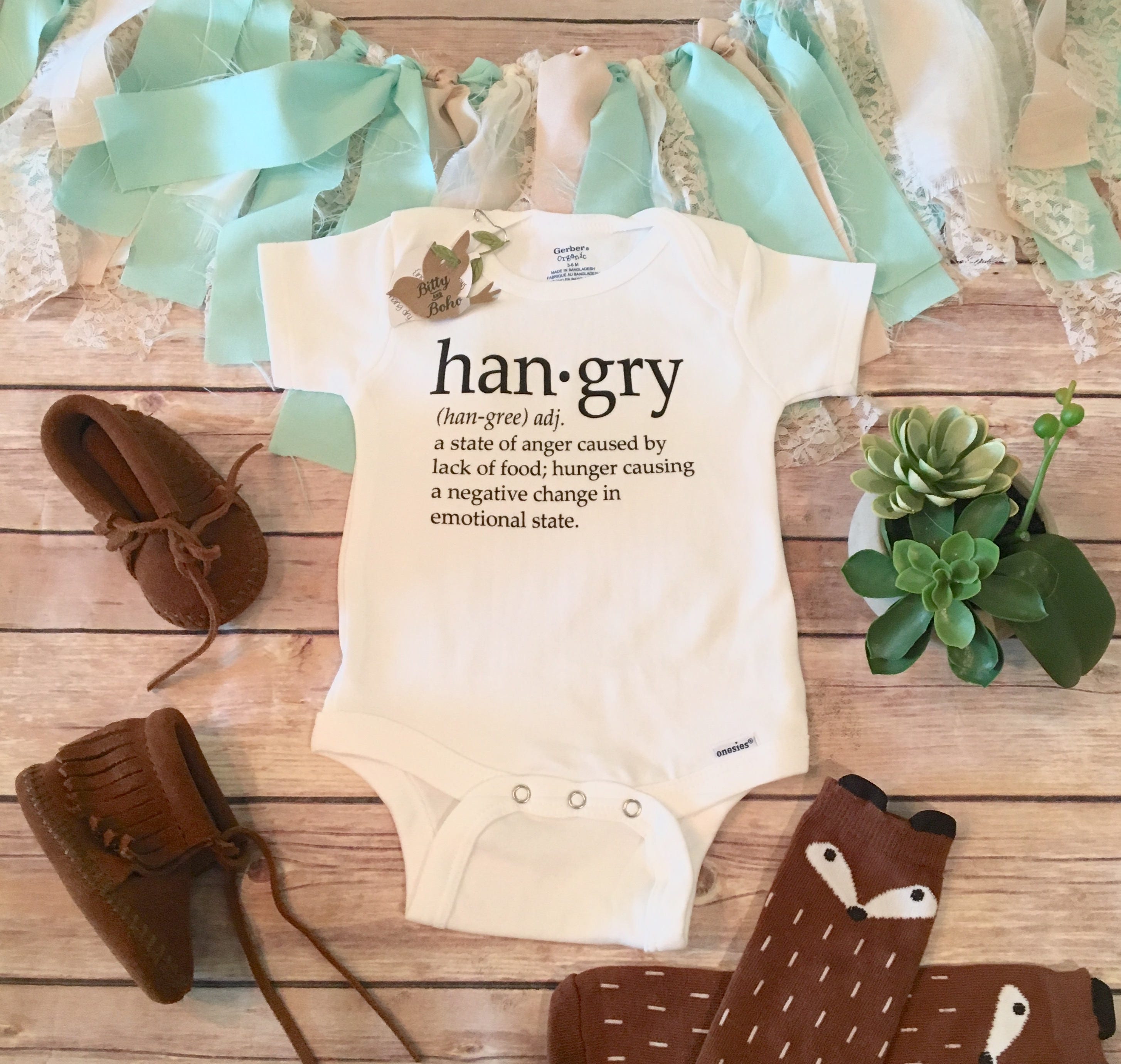 Hangry Baby Onesie® Boho Baby Clothes Hipster Baby Funny