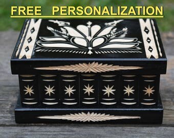Personalized birthday gift, unique gift, jewelry box, home decoration decor idea, puzzle box, wedding gifts for women, secret compartment