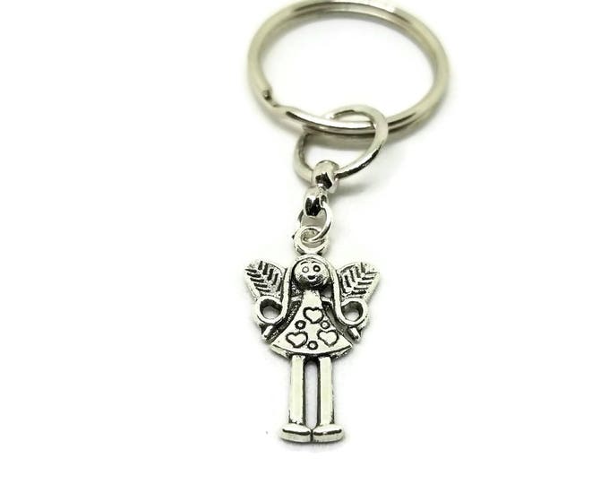 Angel Key Chain, Angel Charm Keychain, Angel Gifts, Unique Birthday Gift, Stocking Stuffer, Gifts Under 5, Gift for Her, One of a Kind