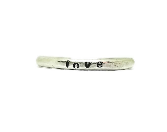 Sterling Silver Stackable Rings, Hand Stamped Stacker Rings, Stacking Posey Rings, Custom Sterling Silver Stacking Rings