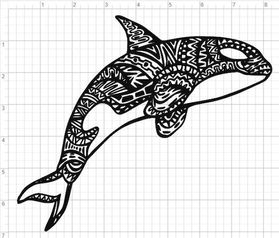 Download Orca Killer Whale Mandala Design SVG PDF EPS Dxf & Studio 3