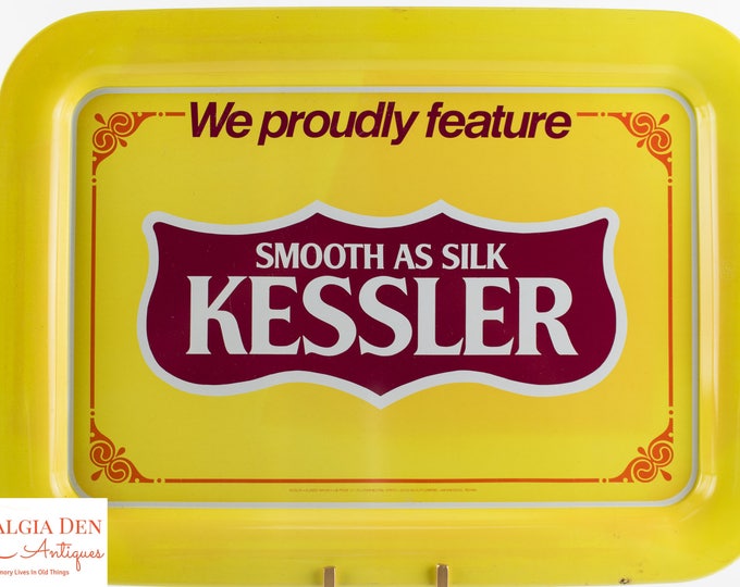 Vintage Bar Serving Tray | Kessler Whiskey | Vintage Barware | Bar Decor