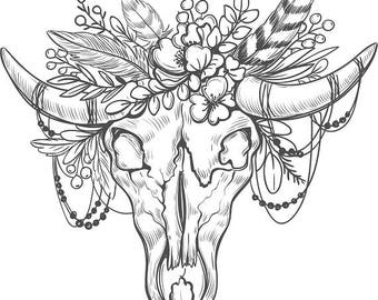 deer clipart bohemian art boho deer deer skull with