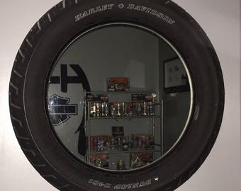 Custom made Harley Davidson Tire Mirror/Harley Davidson/ Father's Day