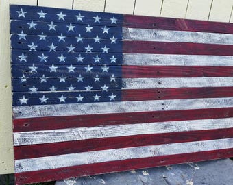 50X28 Pallet American Flag Rustic Wooden 50X28 Pallet American Flag Rustic Wooden