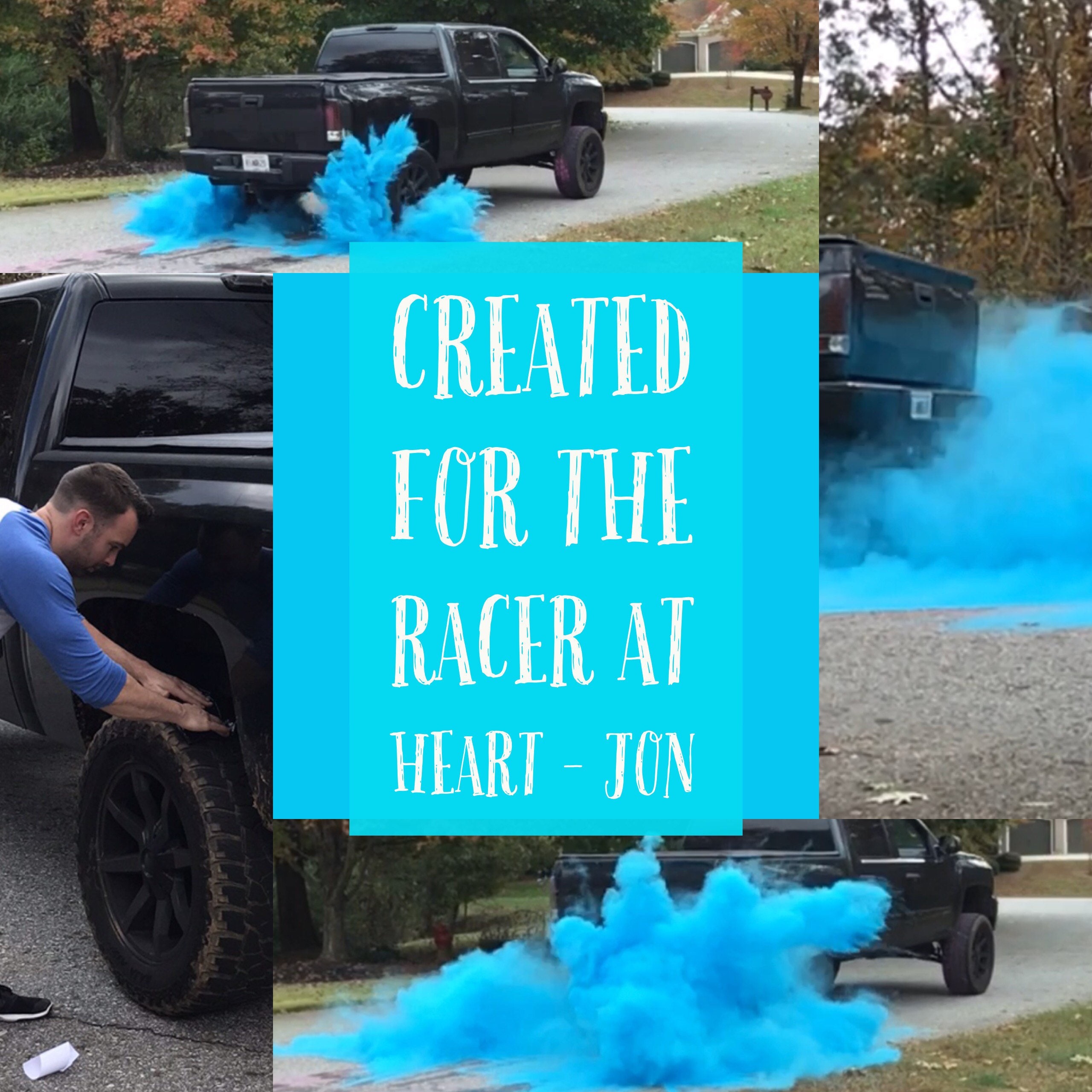 BURNOUT Gender Reveal Simple Black Tire Pack for Peel Outs, Burnouts