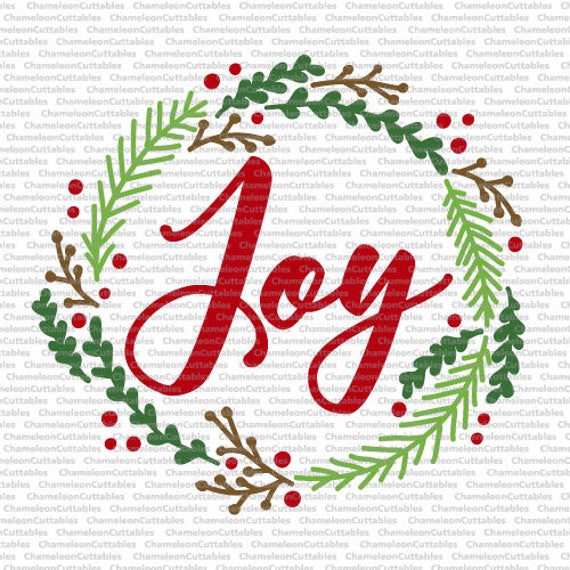 Christmas Joy Svg - Layered SVG Cut File - Free Fonts | Beautiful