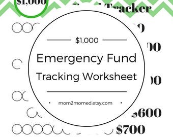 Green Starter Emergency Fund Tracker, Baby Step One Debt Freedom Tracker