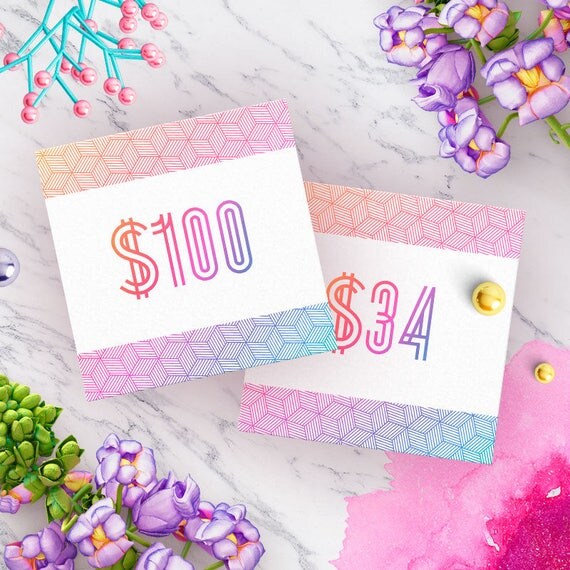 Price Cards 5x5 Pricing Cards Marketing Instant Download